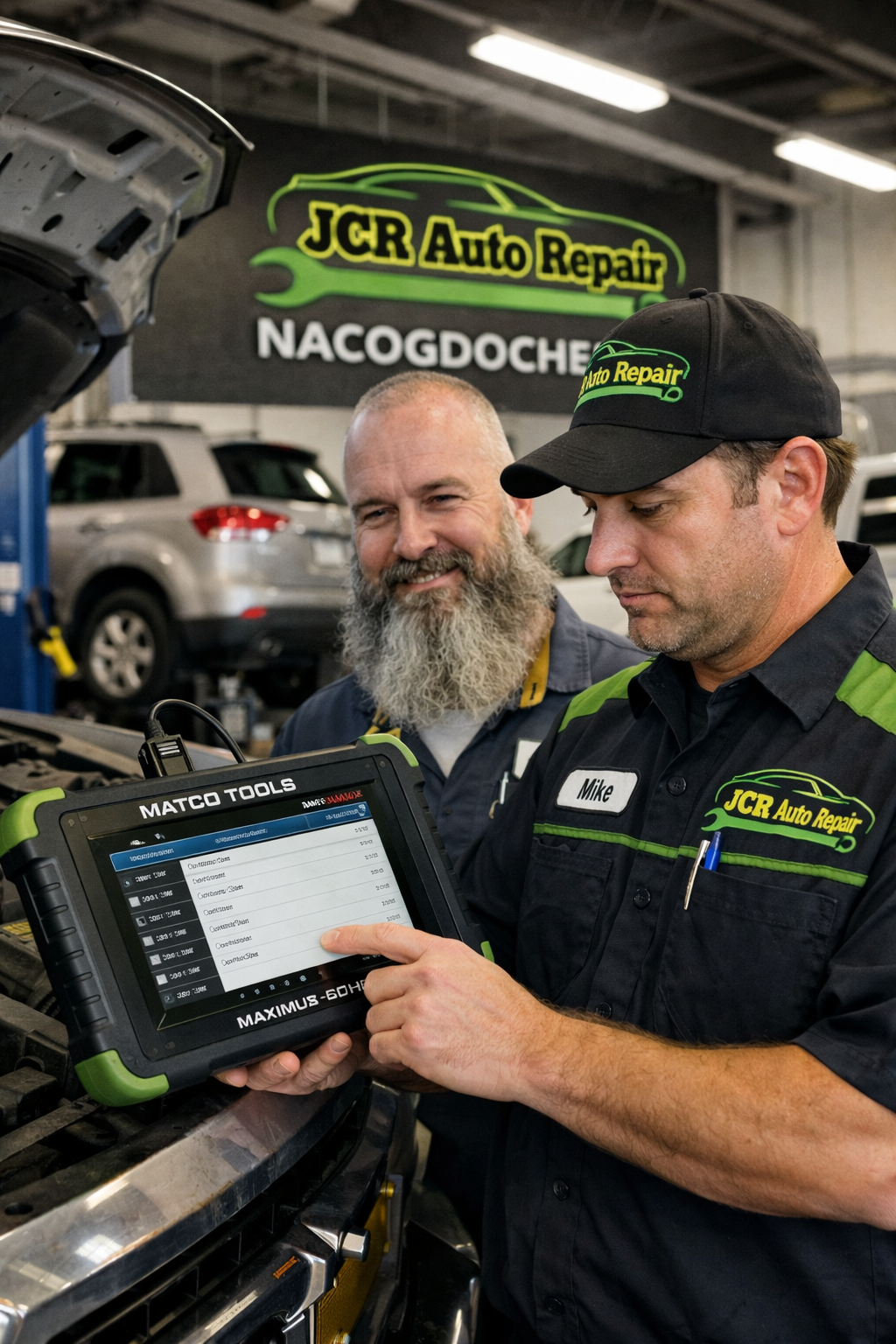 JCR Automotive technicians using MATCO diagnostic equipment